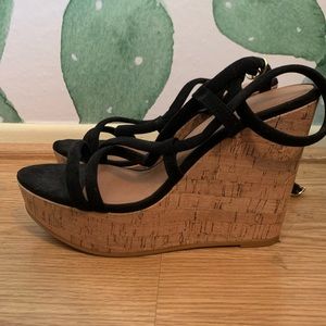Black wedge sandal